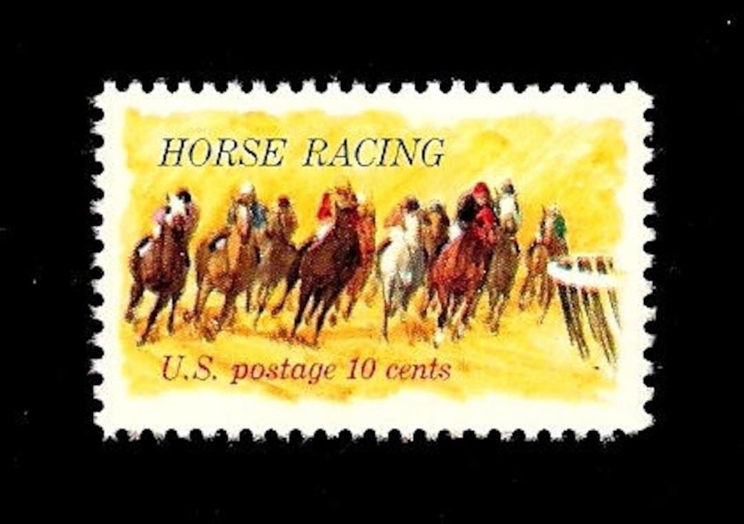 10 - Horse Racing - Pack of (10) Vintage (Issued in 1974) Unused U.S. Postage Stamps - Post Offic... | Etsy (US)