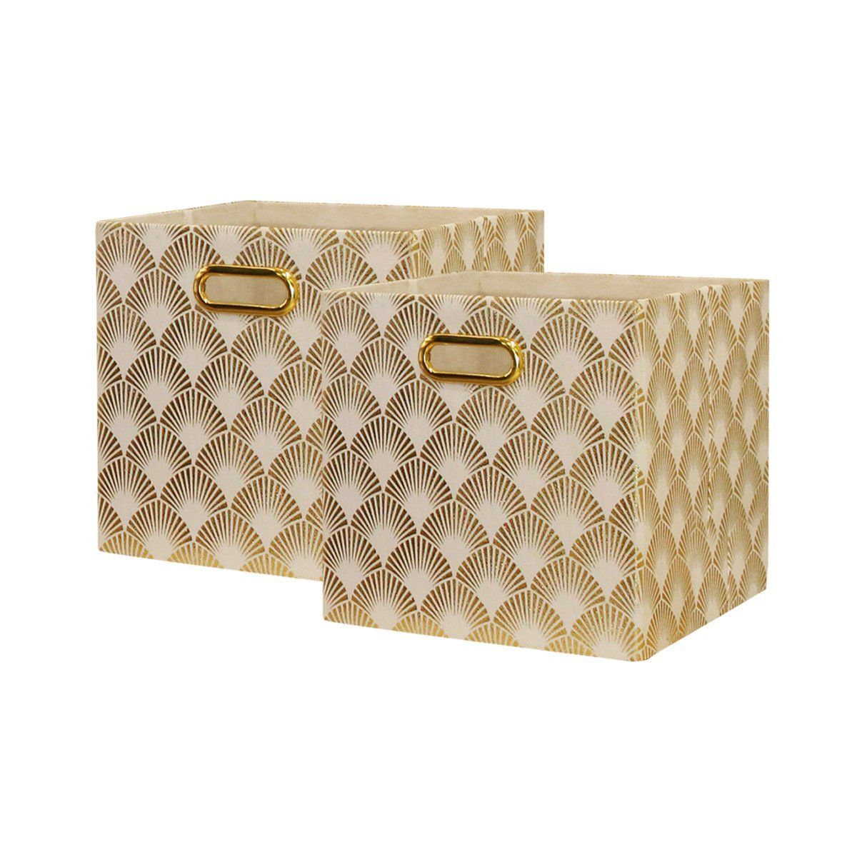 BAIST Cube Storage Bins,Foldable Square Gold Fabric Decorative Cubby Storage Cubes Bins Baskets f... | Amazon (US)