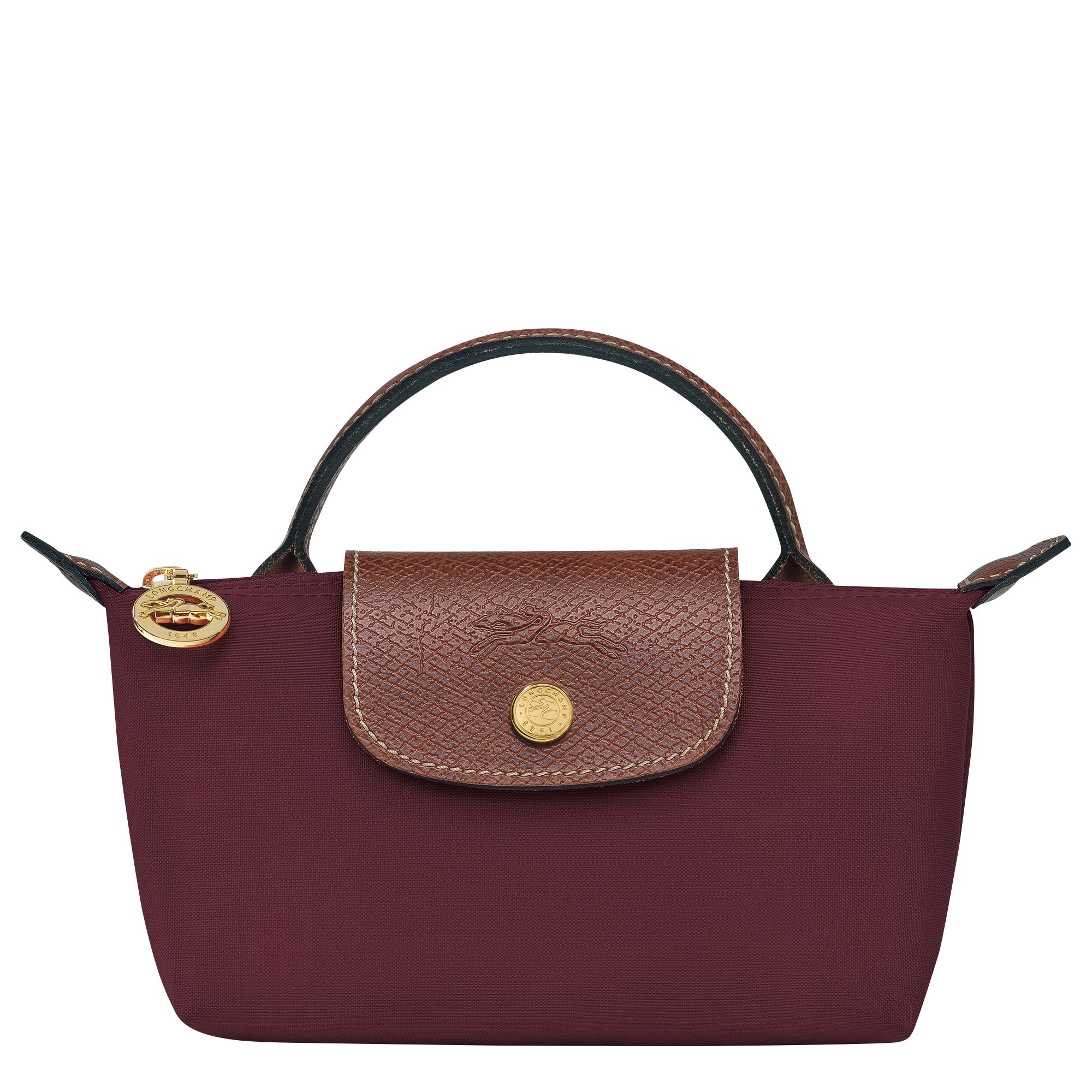 Le Pliage Original Pouch with handle Burgundy - Recycled canvas | Longchamp GB | Longchamp