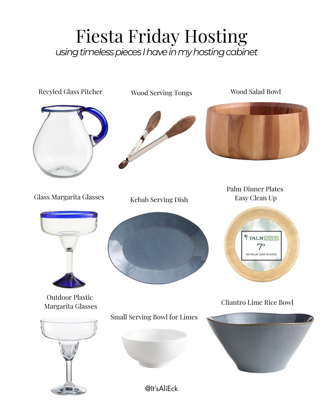 Sharing my hosting pantry staples that I used for my fiesta Friday party 🍋‍🟩 🍋 🍊 

I have had these staples for hosting for over 5 years now and they never go out of style! I believe in investing in pieces that can be used for party after party. 

The large crate and barrel serving dish was perfect for all of our kebabs. 

#LTKfoodie