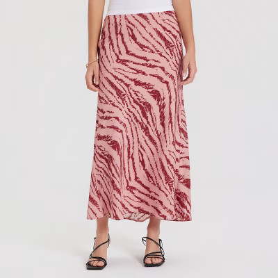Women's Maxi A-Line Skirt - A New Day™ Pink Zebra Print M | Target