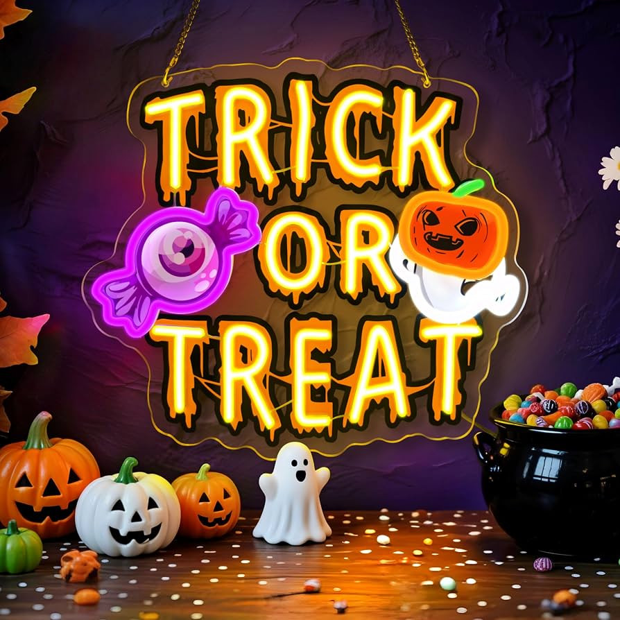Trick or Treat Neon Sign Halloween LED Neon Light for Party Decorations, Spooky Room Bar Window D... | Amazon (US)