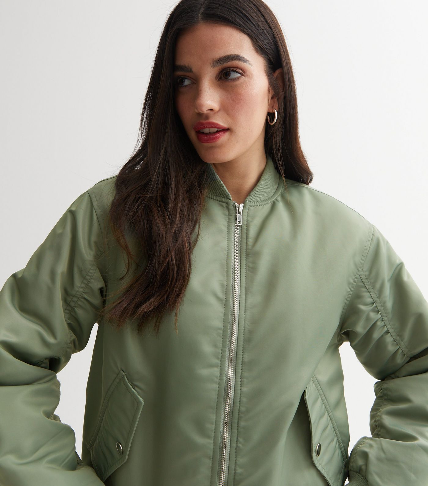 Olive Zip Up Bomber Jacket
						
						Add to Saved Items
						Remove from Saved Items | New Look (UK)
