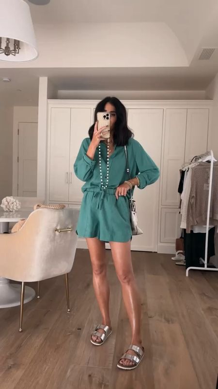 Matching linen set from Target, I'm just shy of 5'7 wearing the size S top and bottom #StylinbyAylin #Aylin

#LTKVideo #LTKstyletip #LTKfindsunder50