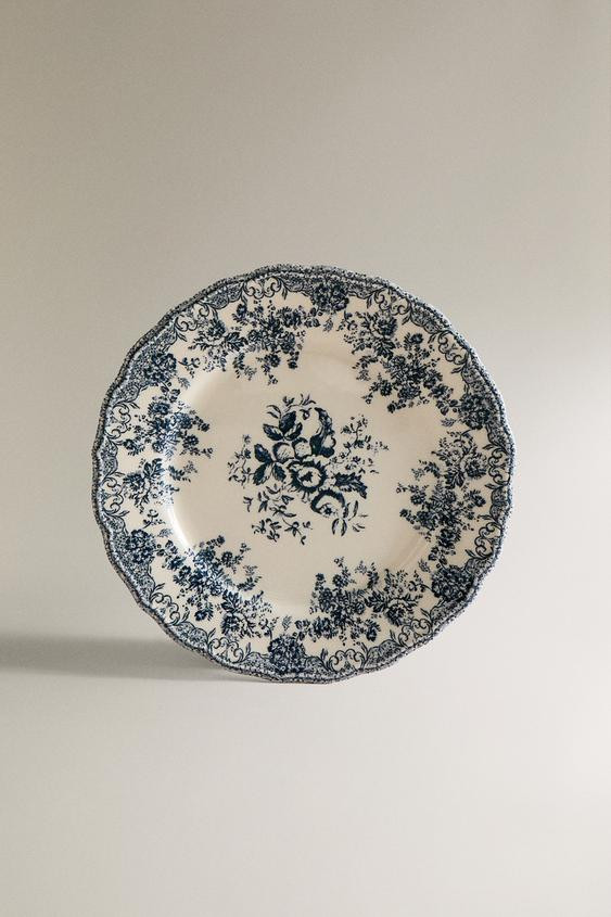 FLORAL EARTHENWARE DINNER PLATE | Zara US