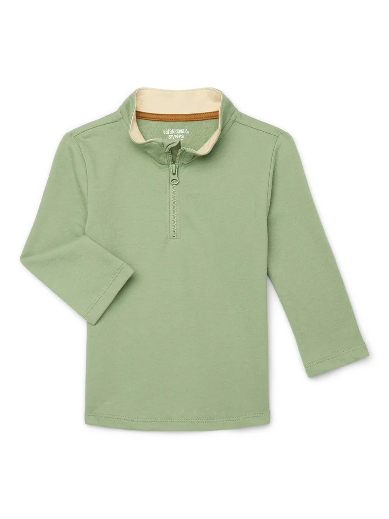 Garanimals Toddler Boys Quarter Zip Pullover with Long Sleeves, Sizes 18M-5T | Walmart (US)