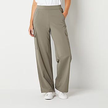 Stylus Womens Mid Rise Stretch Fabric Wide Leg Cargo Pant | JCPenney