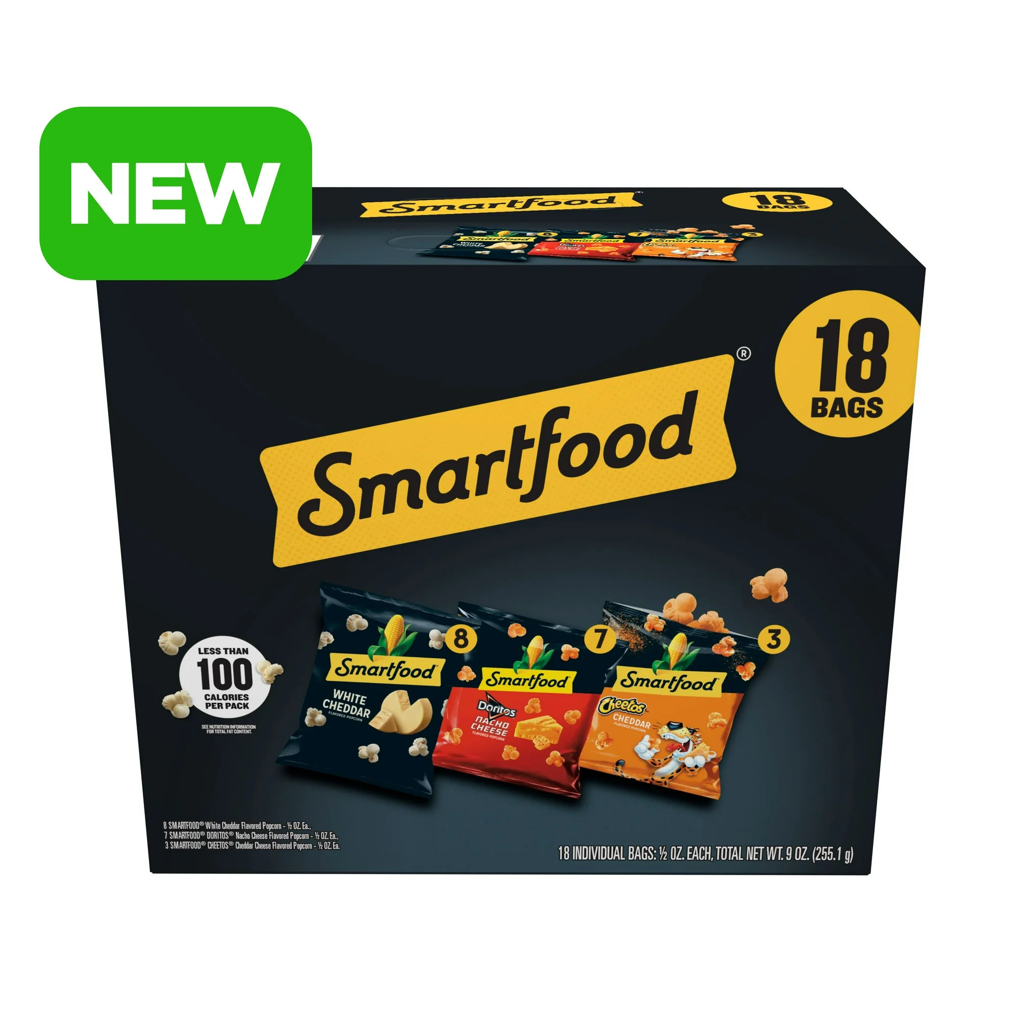Smartfood Flavored Popcorn 3 Flavor Variety Pack Snack Chips, 0.5 oz Bags, 18 Count Multipack | Walmart (US)