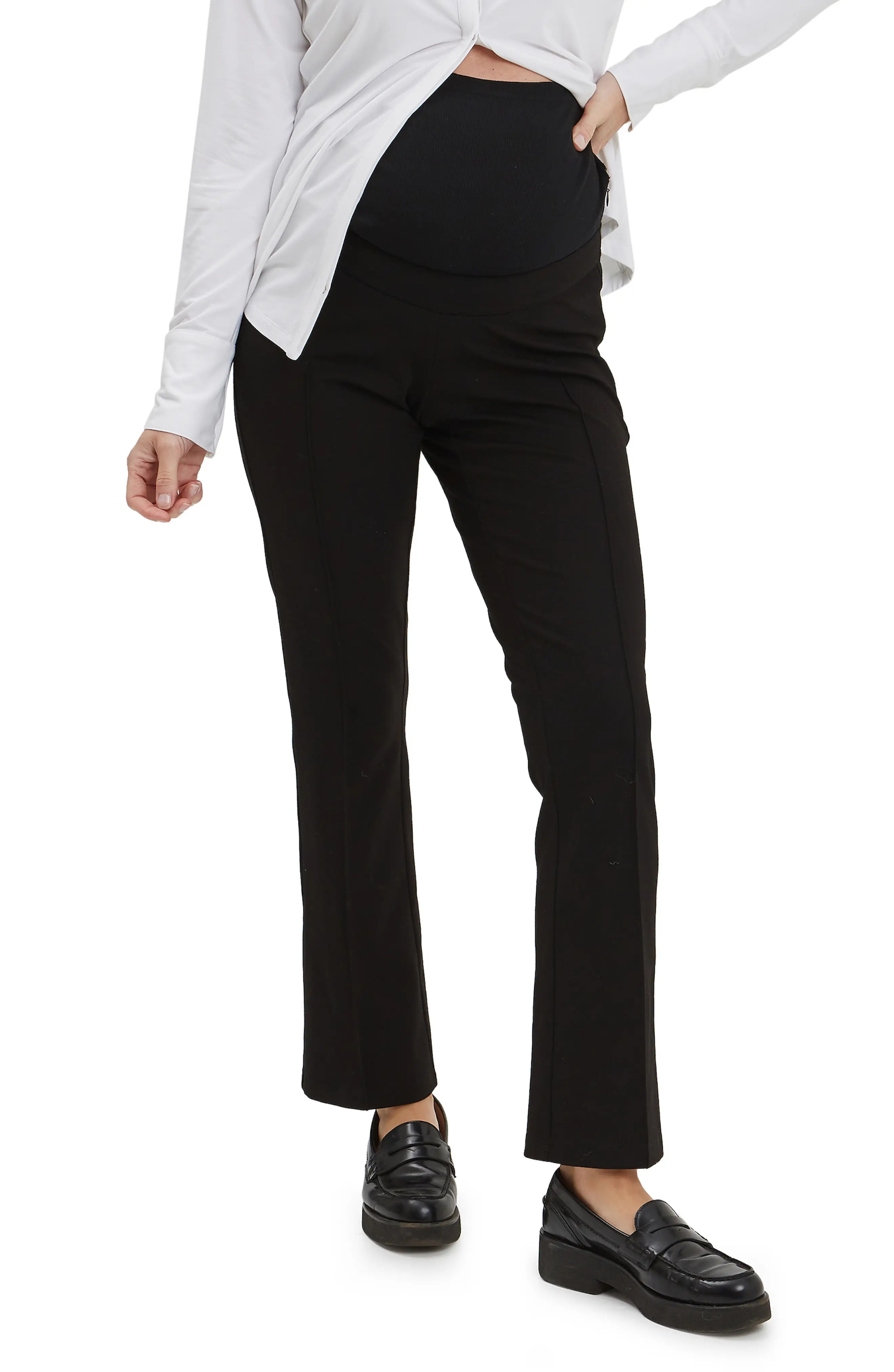 Nom Maternity London Pant 4 Way Stretch in Black at Nordstrom, Size Small | Nordstrom