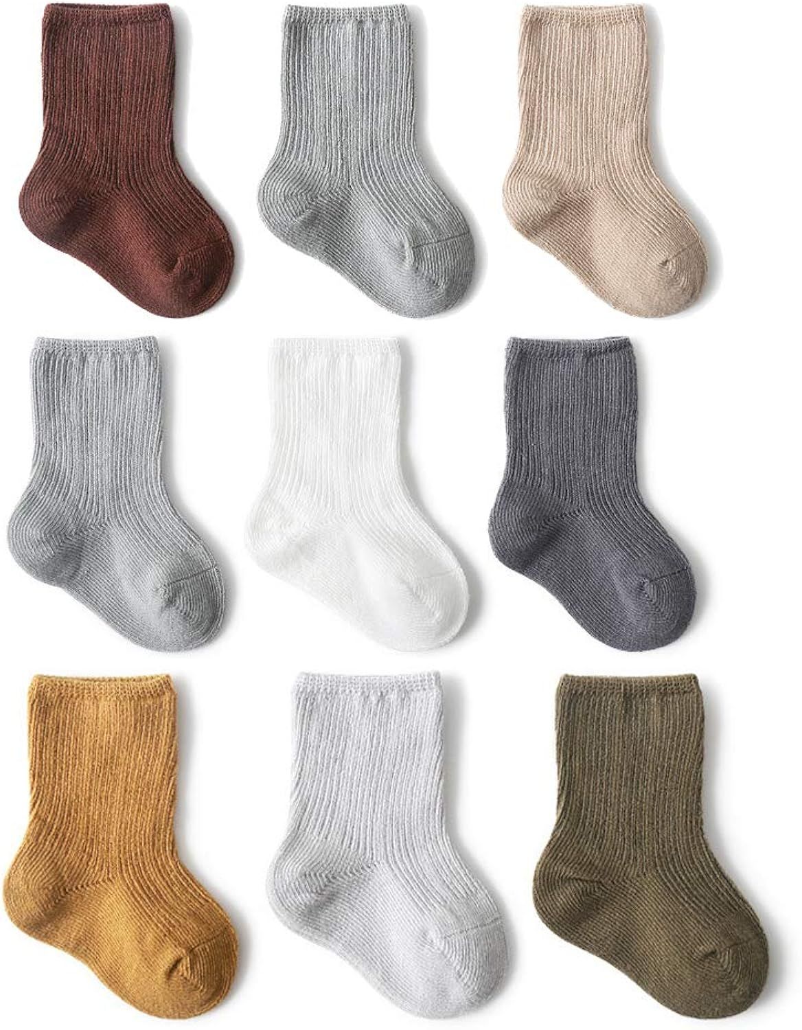 Baby Cotton Crew Socks Unisex Baby Sock Soft Cozy Ankle Socks for Newborn Infant Toddlers Kids 0-36  | Amazon (US)