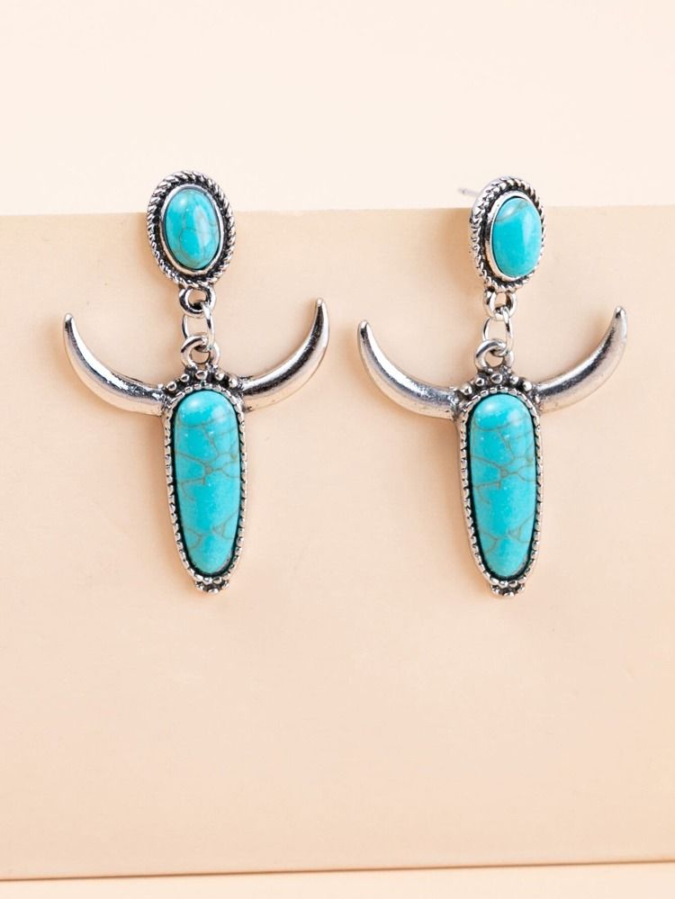 Turquoise Drop Earrings | SHEIN