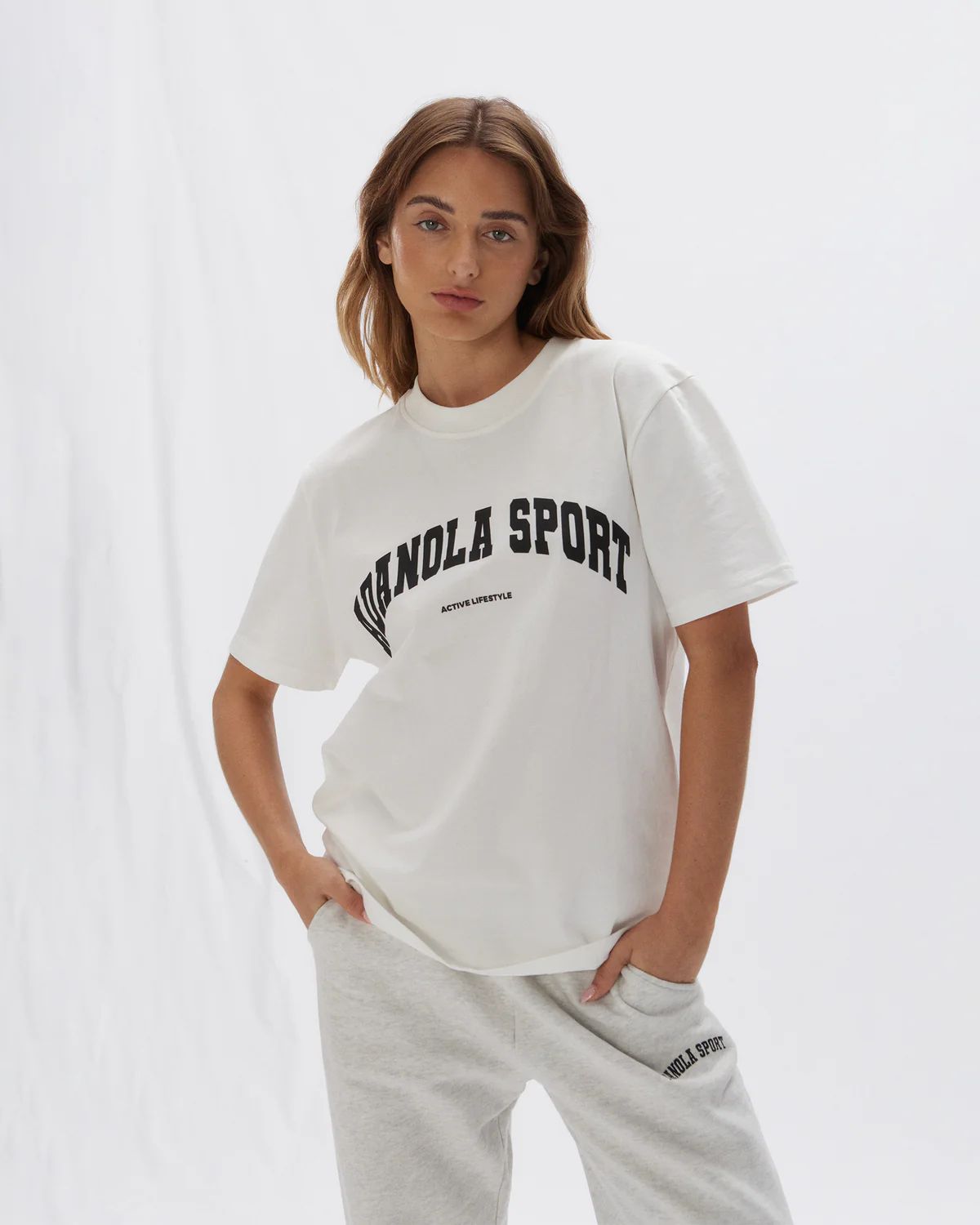 Adanola Sport Short Sleeve Oversized T-Shirt - White | Adanola UK