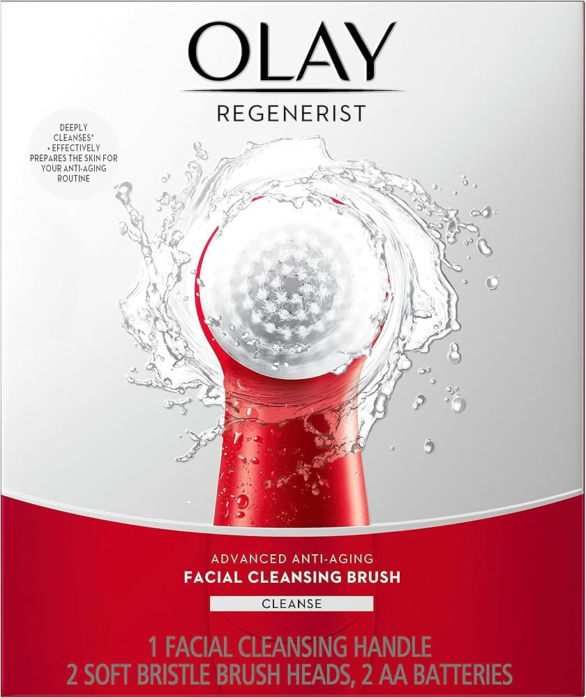 Olay Facial Cleansing Brush Regenerist, Face Exfoliator with 2 Brush Heads | Amazon (US)