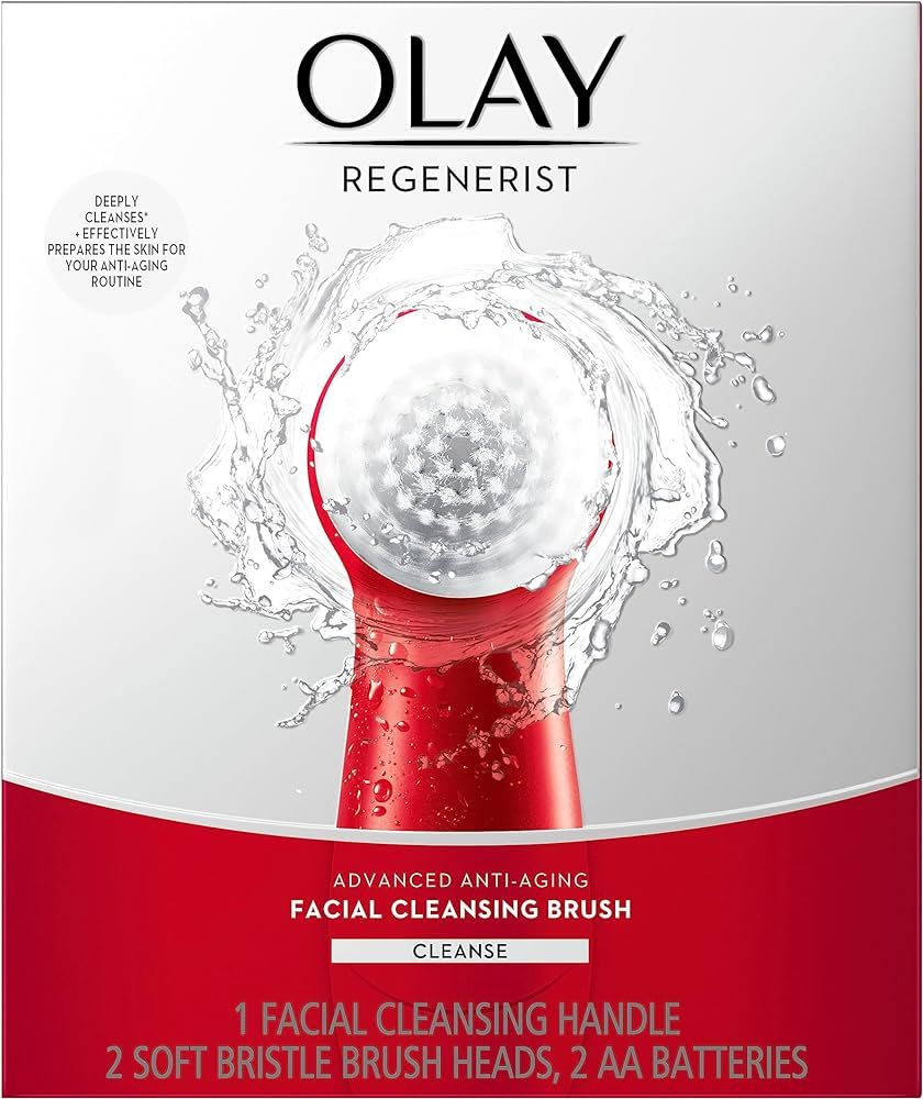 Olay Facial Cleansing Brush Regenerist, Face Exfoliator with 2 Brush Heads | Amazon (US)