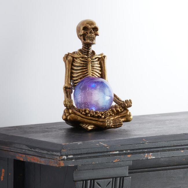 Skeleton And Crystal Ball Halloween LED Light Up Decor | World Market
