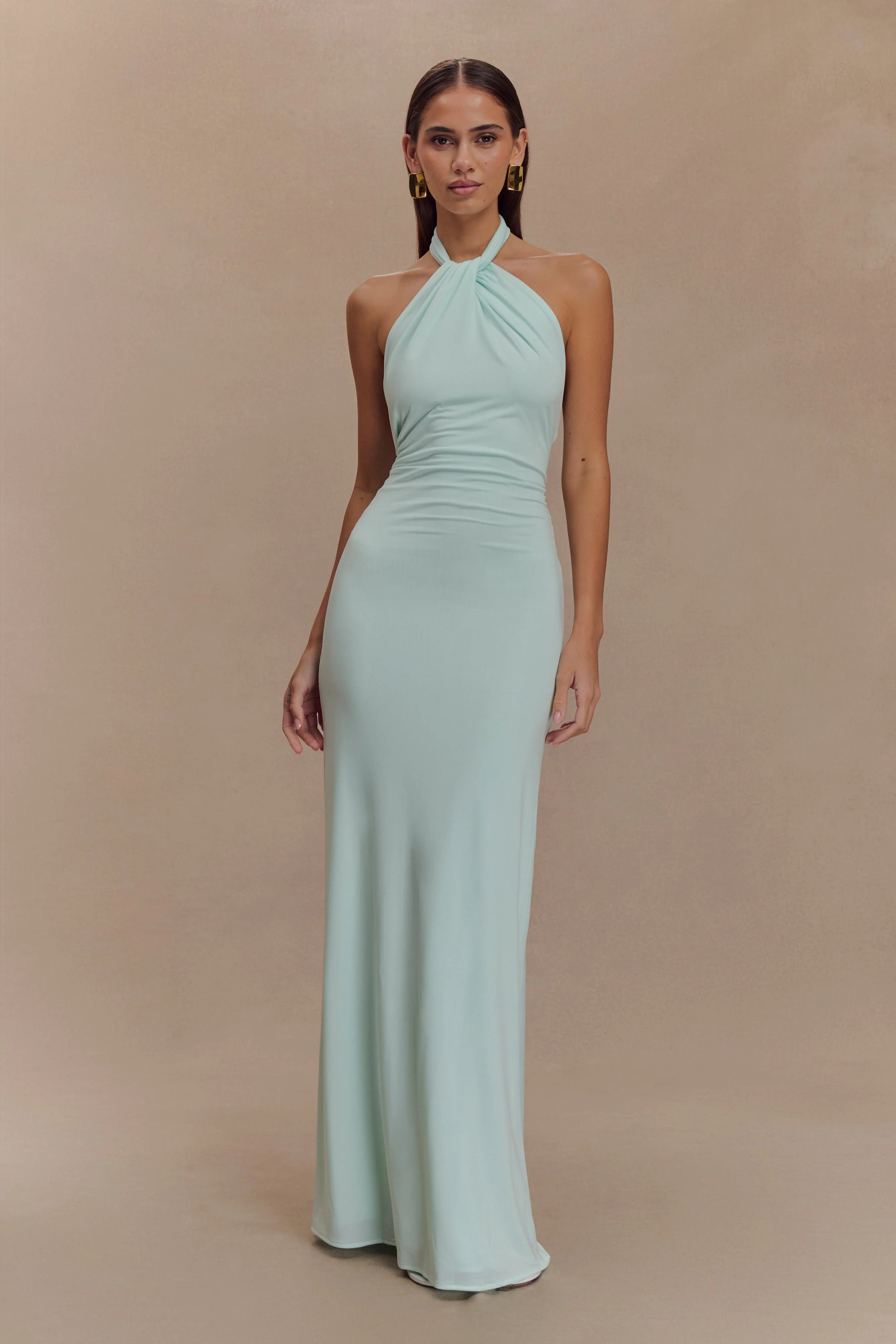 Elyna Slinky Halter Maxi Dress - Lagoon | MESHKI US