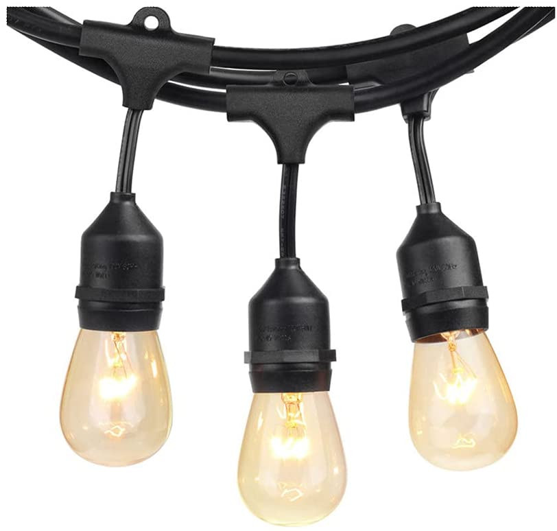 SUNTHIN Outdoor String Lights, 48FT Edison String Lights Warm White Commercial Grade with 11W Dim... | Walmart (US)