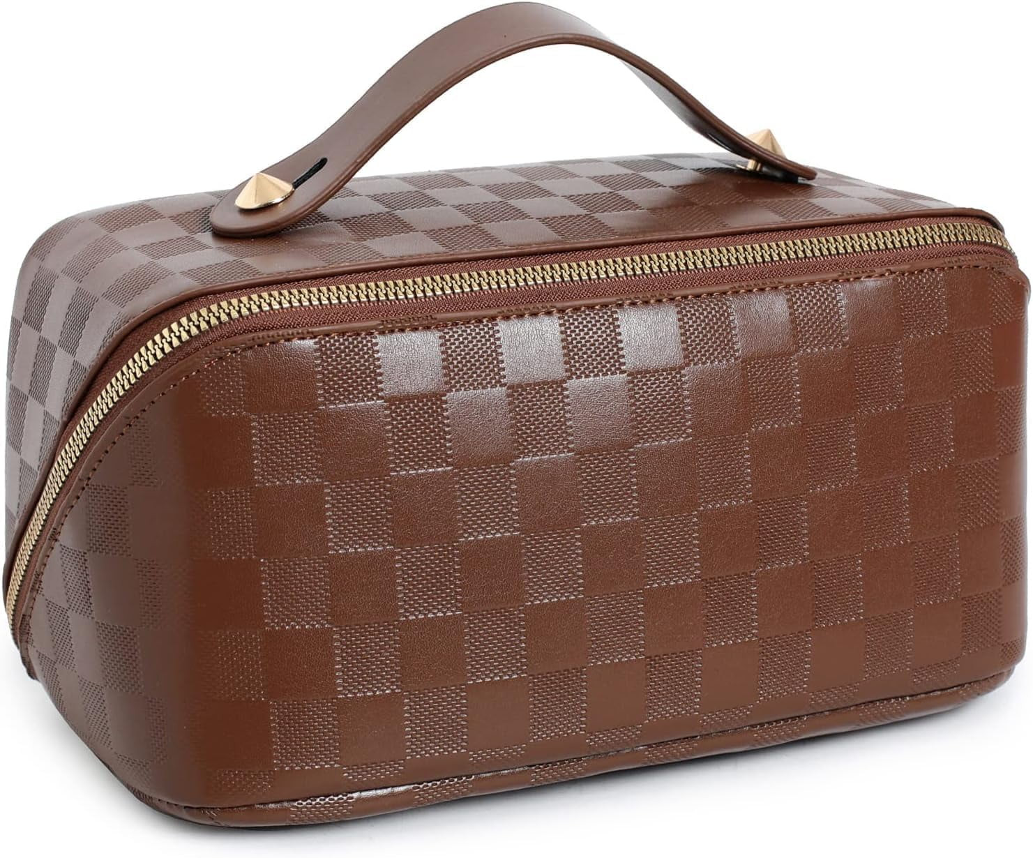 EESK Large Capacity Checkered Makeup Bags Portable Travel Cosmetic Bags Open-Flat Toiletry Bag fo... | Walmart (US)