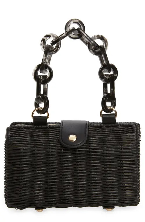 btb Los Angeles Page Wicker Clutch in Black at Nordstrom | Nordstrom