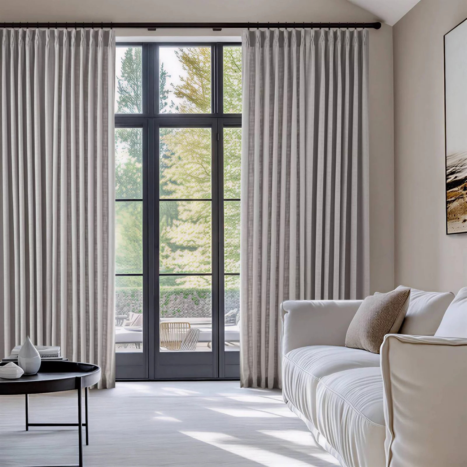 Madison Park Emery 2-Piece Poly-Linen Pinch Pleat Window Curtain Panels, Gray | Kohl's