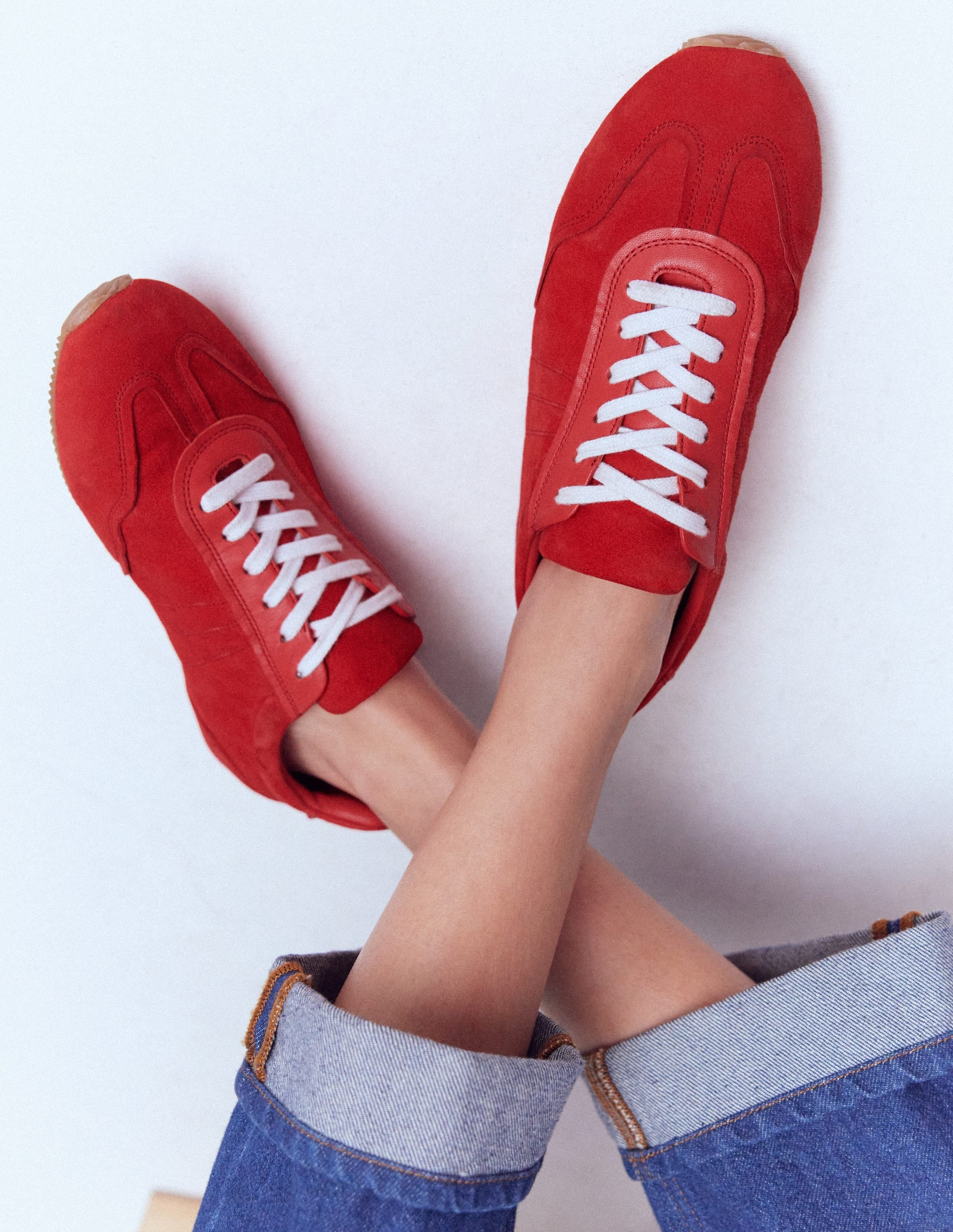 Delphine Slim Sole Trainers-Red | Boden (US)
