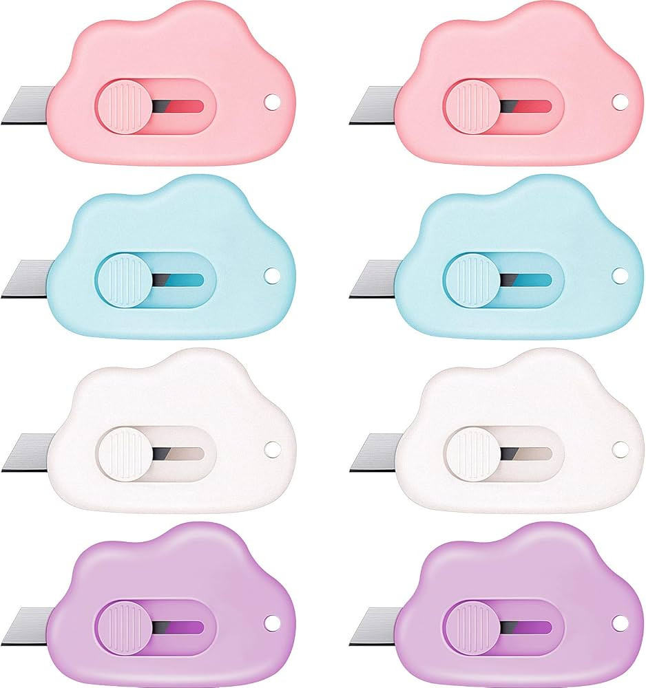 8 Pieces Mini Utility Knives Cloud and Flower Shaped Box Cutter Retractable Letter Opener Paper E... | Amazon (US)