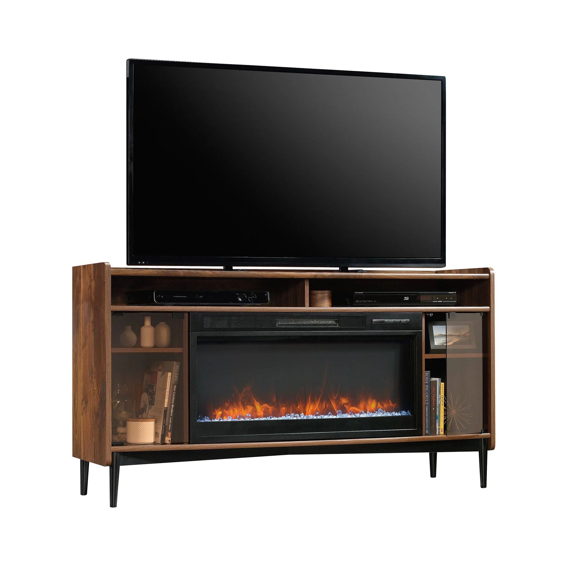 Better Homes & Gardens Montclair Entertainment Fireplace TV Stand for TVs up to 60", Vintage Waln... | Walmart (US)