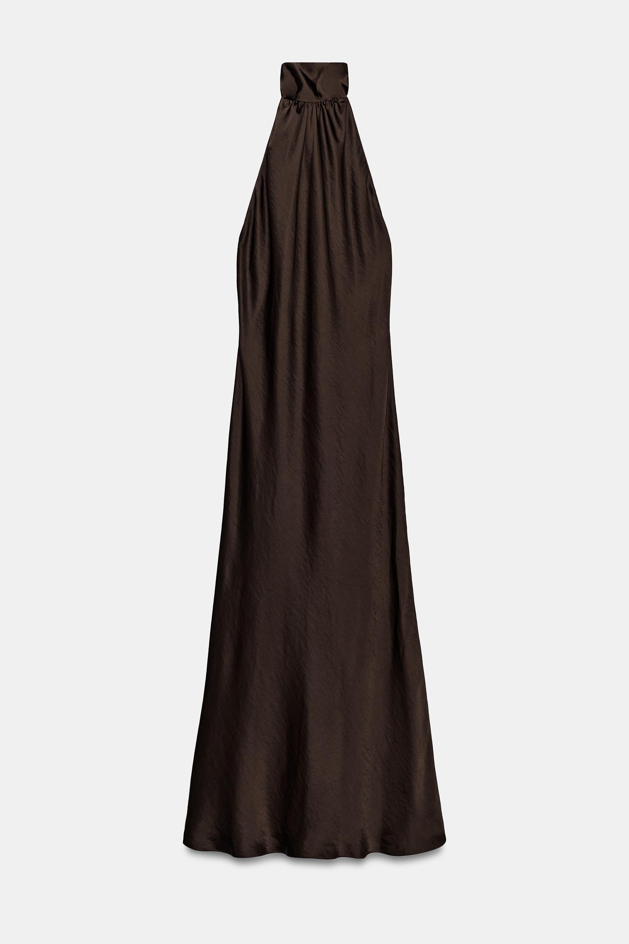 ZW COLLECTION SATIN HALTER DRESS | Zara US
