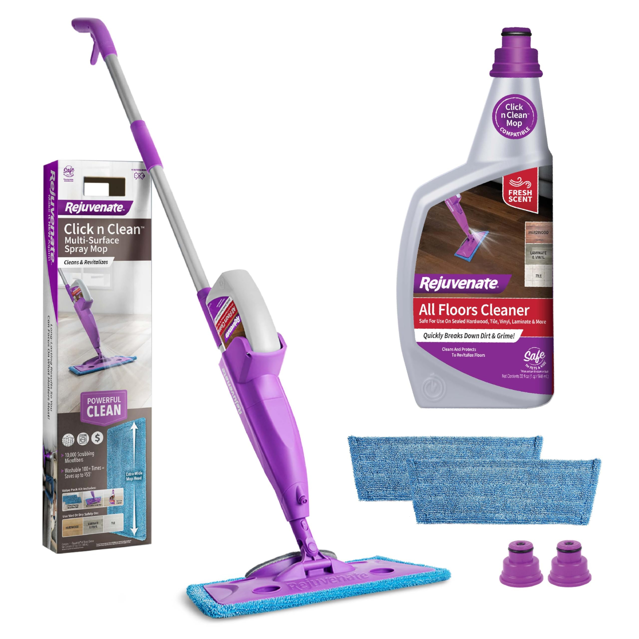 Rejuvenate Click N Clean Multi-Surface Spray Mop All-In-One Kit Cleans And Revitalizes Floors | Amazon (US)