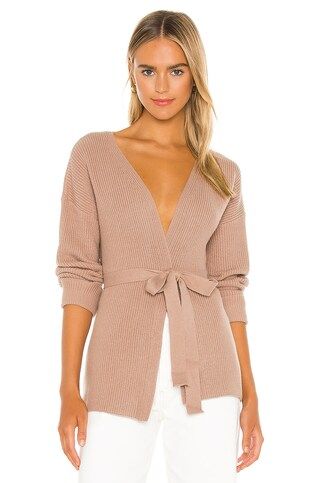 L'Academie Kori Wrap Sweater in Taupe from Revolve.com | Revolve Clothing (Global)