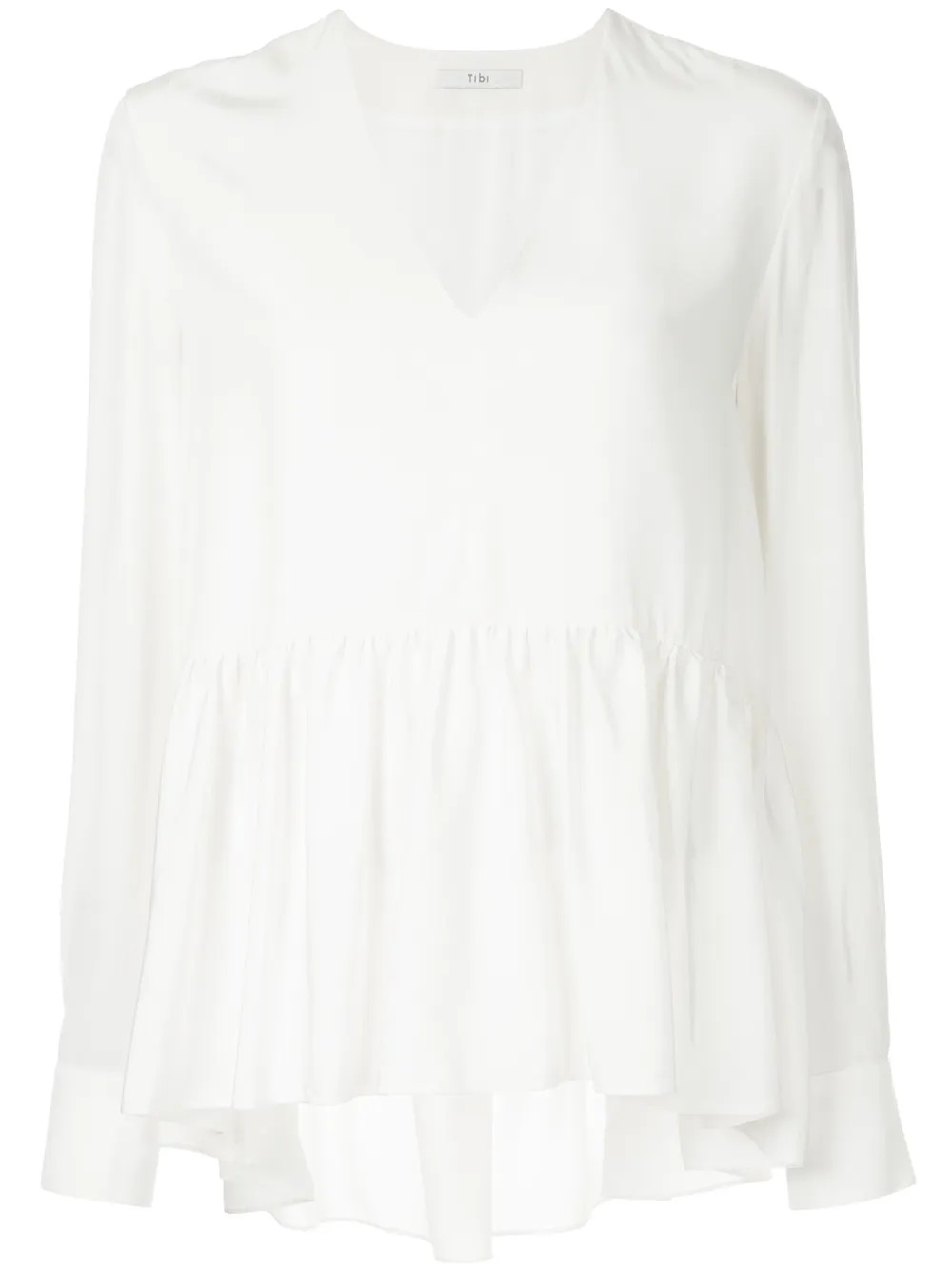 Tibi V-neck peplum top - White | FarFetch US
