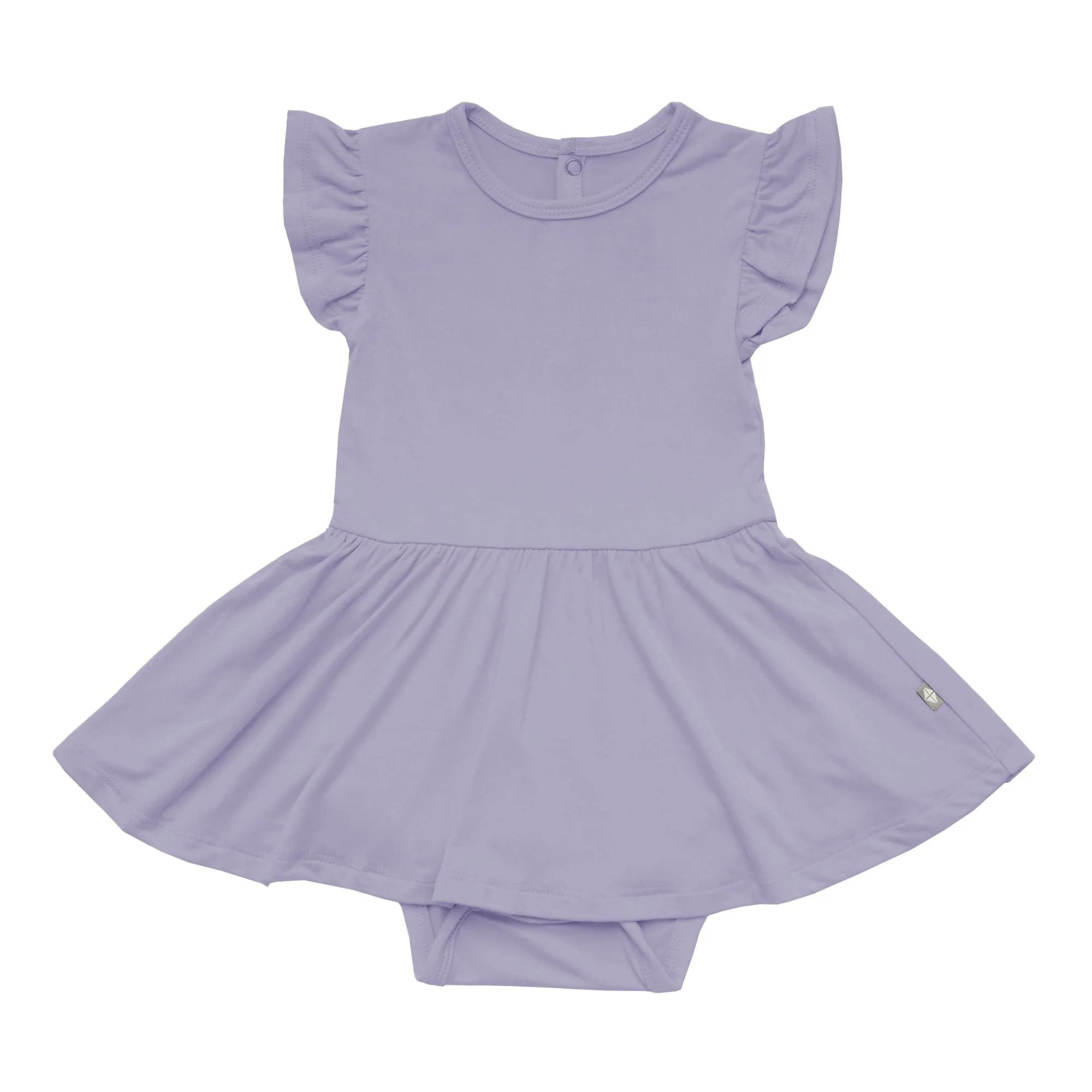 Twirl Bodysuit Dress in Taro | Kyte BABY