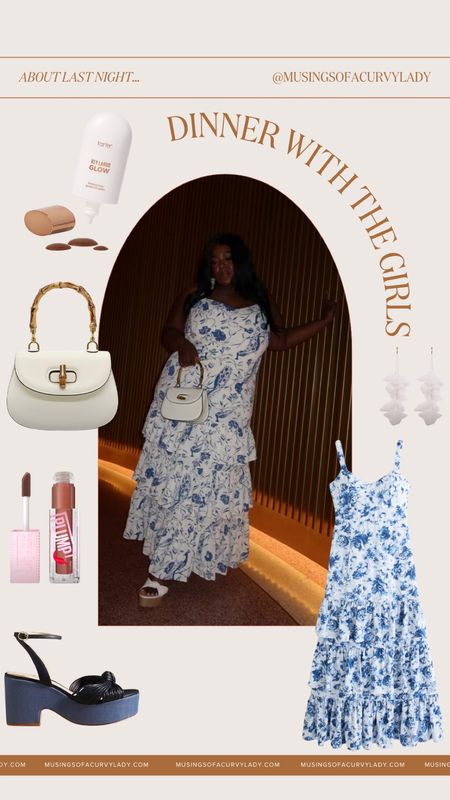 Night one in Miami I wore this blue floral ruffle tiered maxi for a fabulous dinner with friends. Wearing an XXL 

Plus Size Fashion, Plus Size OOTD, Plus Size Abercrombie, Plus Size Dresses for Spring, Spring Wedding Guest Dresses

#LTKstyletip #LTKplussize #LTKwedding