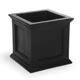 Mayne Fairfield 20 in. Square Self-Watering Black Polyethylene Planter 5825B - The Home Depot | The Home Depot