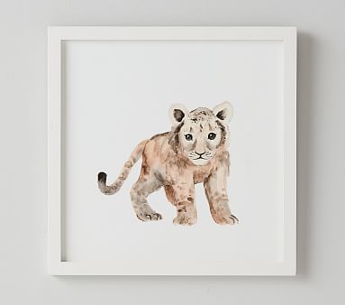 Baby Lion Framed Art | Pottery Barn Kids