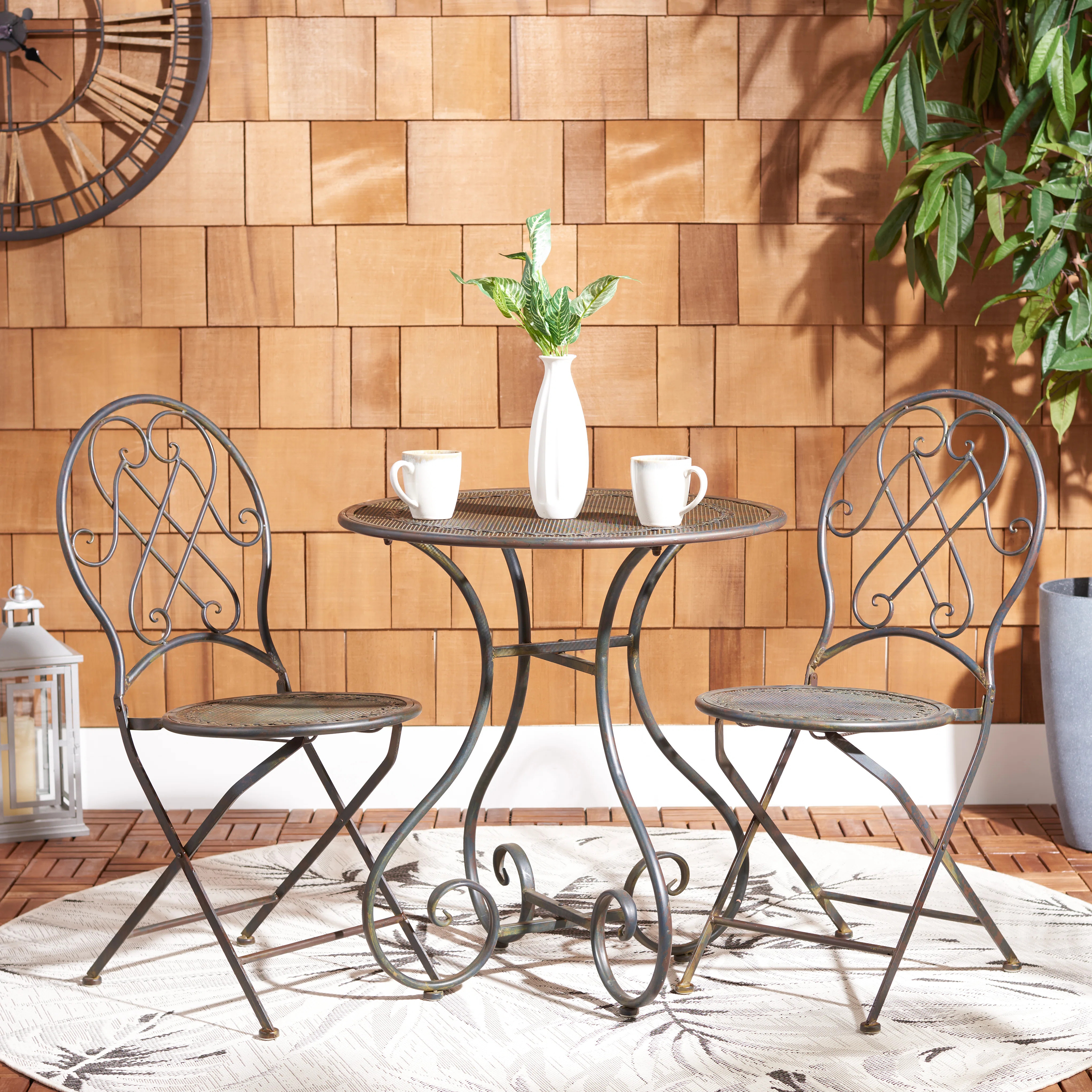 Craciuna 2 - Person Round Outdoor Dining Set | Wayfair North America