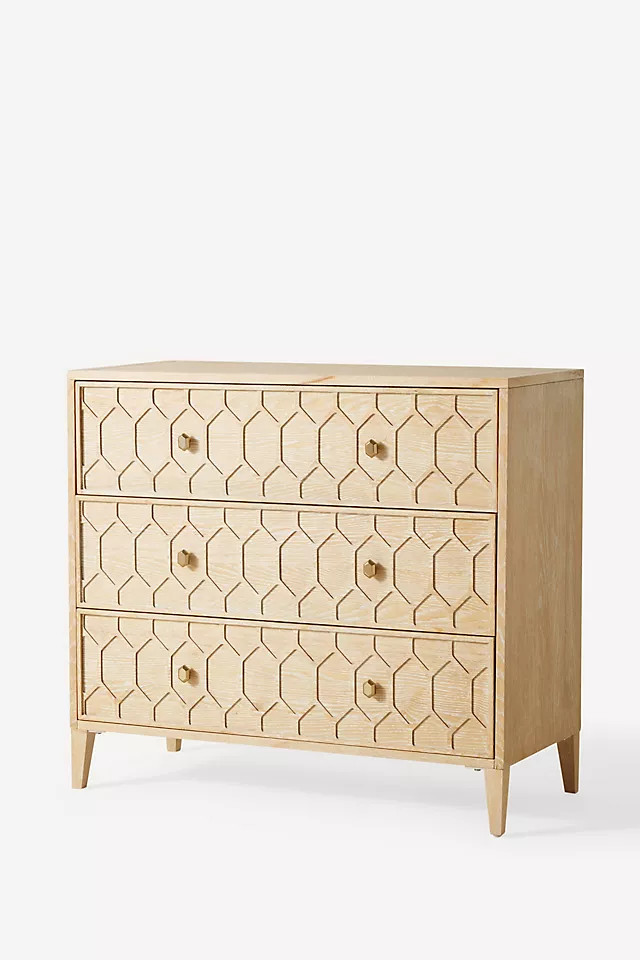 Textured Trellis Three-Drawer Dresser | Anthropologie (US)
