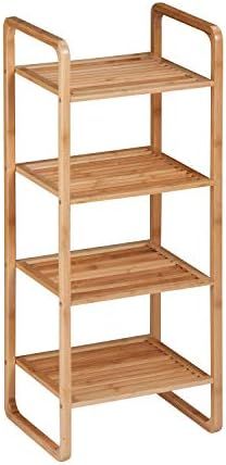Honey-Can-Do SHF-02099 4-Tier Natural Bamboo Accessory Storage Shelf, 14 by 11 by 36-Inch | Amazon (US)