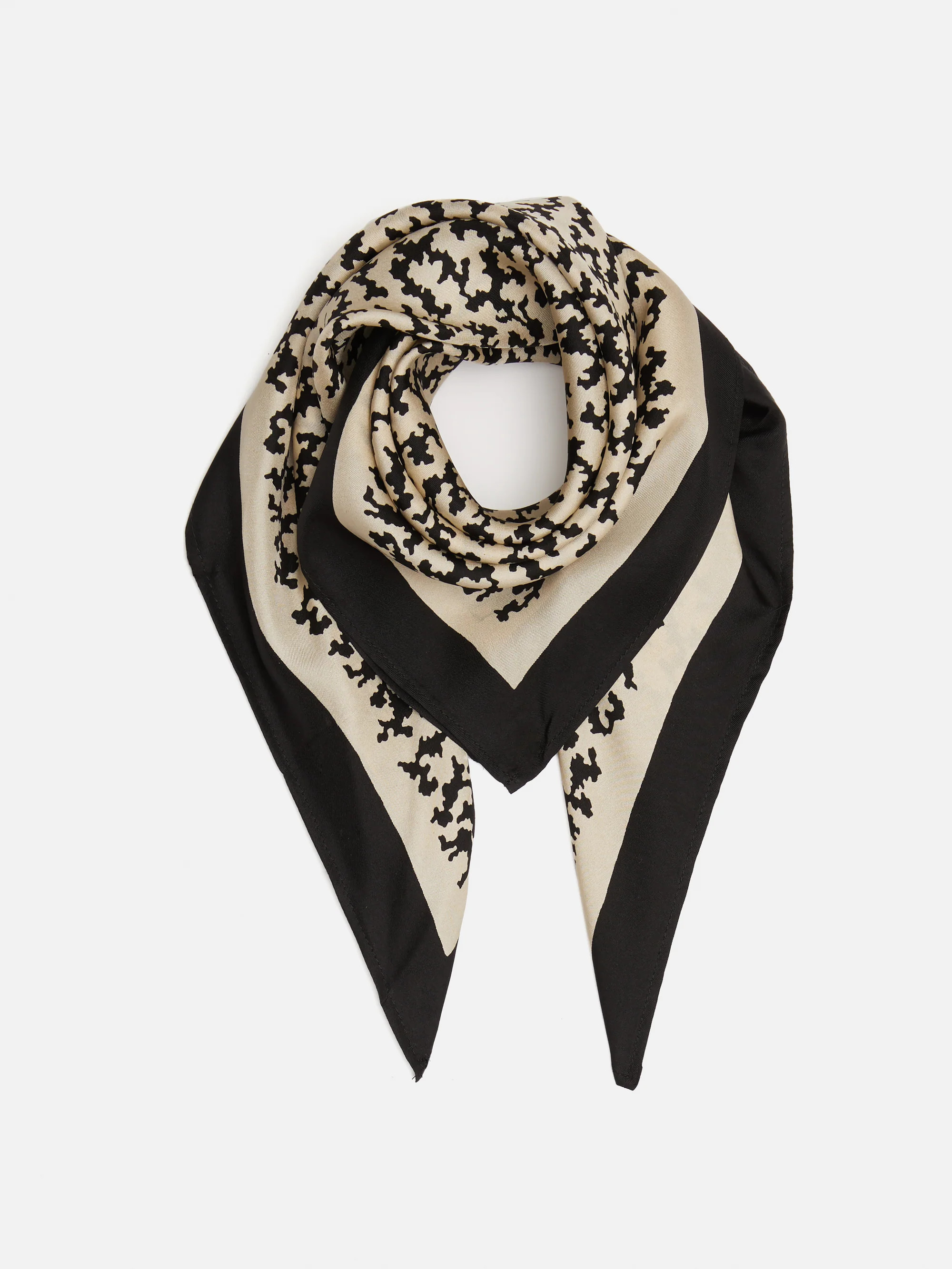 Reef Small Silk Twill Scarf | Monochrome | Jigsaw (UK)