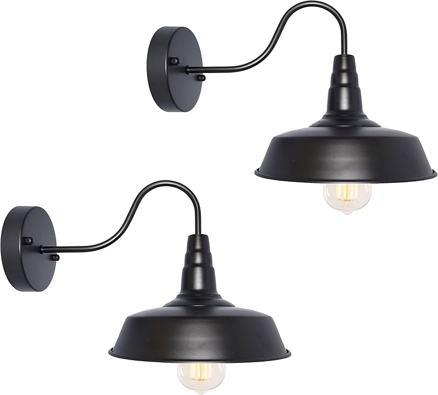 BRIGHTESS Bathroom Light Fixtures,Black Vanity Light, Decor Gooseneck Barn Light,E26 Farmhouse Wa... | Amazon (US)
