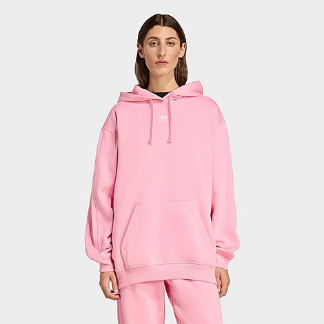 adidas Women's Originals Essentials Oversized Fleece Hoodie in Semi Pink Size: Small | Finish Line (US)