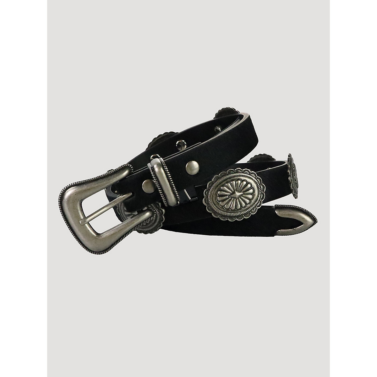 Women's Concho Hair Hide Belt in Black | Wrangler