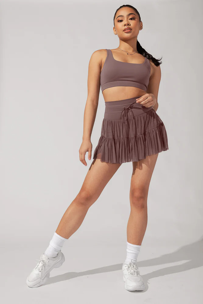 Pirouette Tiered Skort - Peppercorn | POPFLEX