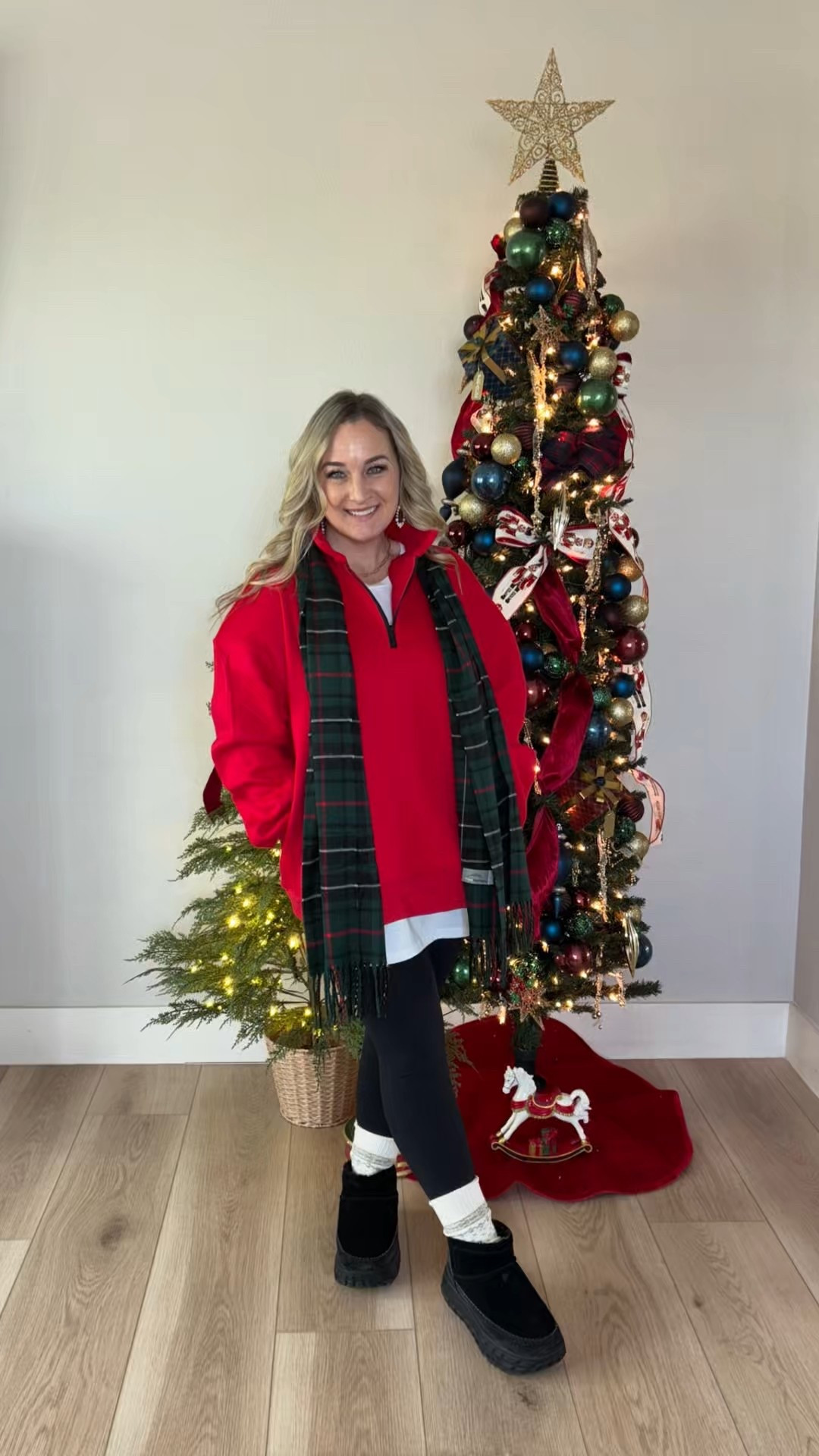 Day 19 of 25 Days of Christensen Christmas 🎄❤️

Today’s outfit is giving classic Christmas cozy. A bold red pullover is always a December staple, and layering it with a plaid scarf instantly makes it feel festive and timeless. Paired with leggings and cozy boots for those cold winter days when comfort is non-negotiable but you still want to look put together.

This is my go-to look for tree lighting nights, holiday errands, or sipping something warm while admiring the lights. Simple, cozy, and full of Christmas cheer. ✨🎁

#25DaysofChristensenChristmas #Day19 #HolidayOutfit #ChristmasStyle #CozyChristmas #FestiveFashion


#LTKootd #LTKgrwm #LTKHoliday