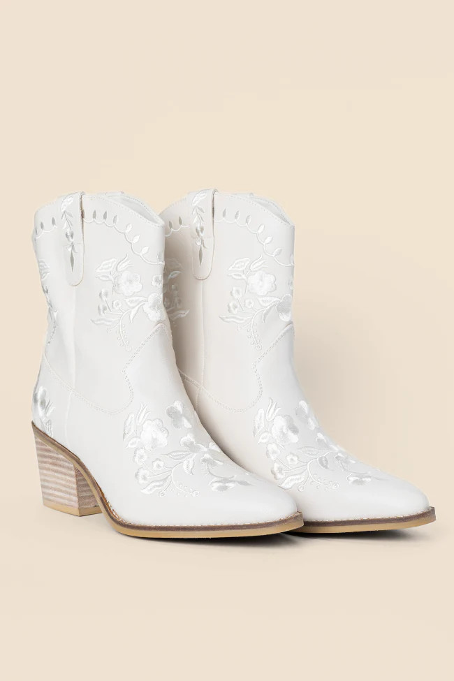 Calico Ivory Floral Booties SALE | Pink Lily