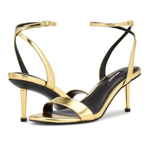 Nine West Women's Anny Heeled Sandal, Gold 710, 8.5 | Amazon (US)