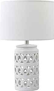 Amazon Brand – Stone & Beam Ceramic Geometric Cut-Out Table Desk Lamp With LED Light Bulb, 18.3... | Amazon (US)