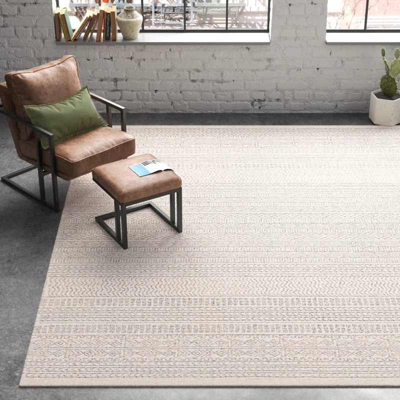 Lansing Handmade Wool Gray/Cream Rug | Wayfair North America