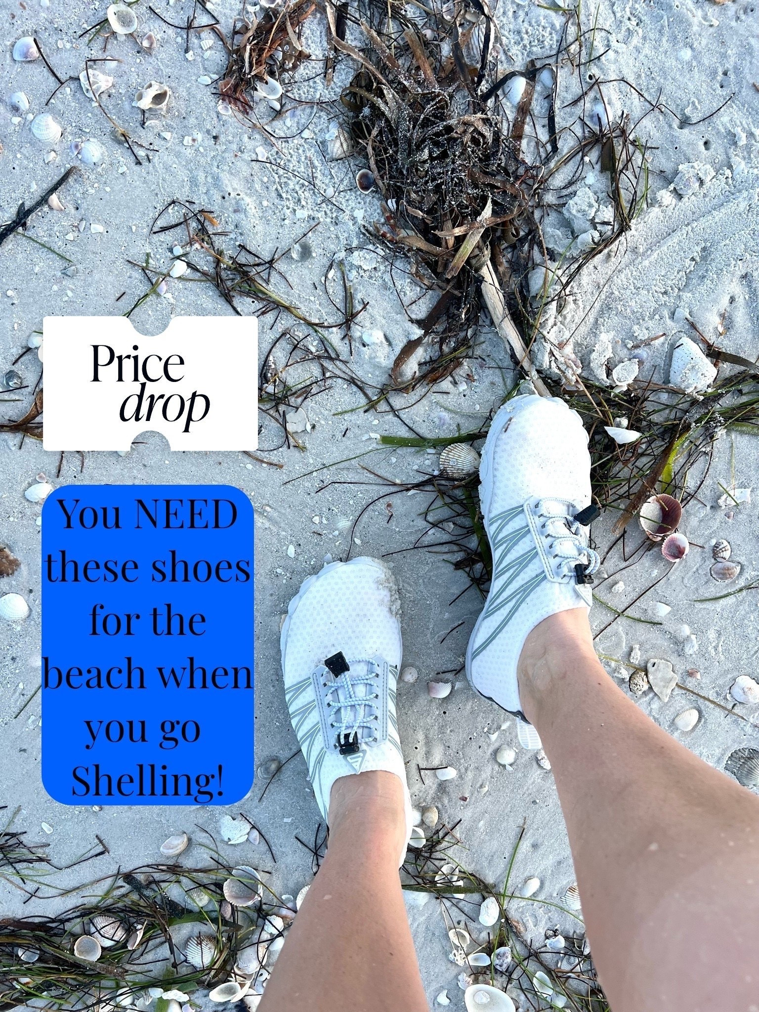 You need these shoes for the beach the next time you go shelling! They protect your feet from getting cut by seashells.

They are so comfortable! I can’t believe it. The water and sand flow through them. 

Order your normal size. I’m wearing a size 9 and they feel amazing. They come in several colors and also come in men’s sizes too. I bought a pair for my husband as well!

The best part, so many of these options are under $20!

 #LTKSeasonal #LTKOver40 #LTKSaleAlert #LTKTravel #LTKgrwm #LTKootd #LTKSwim