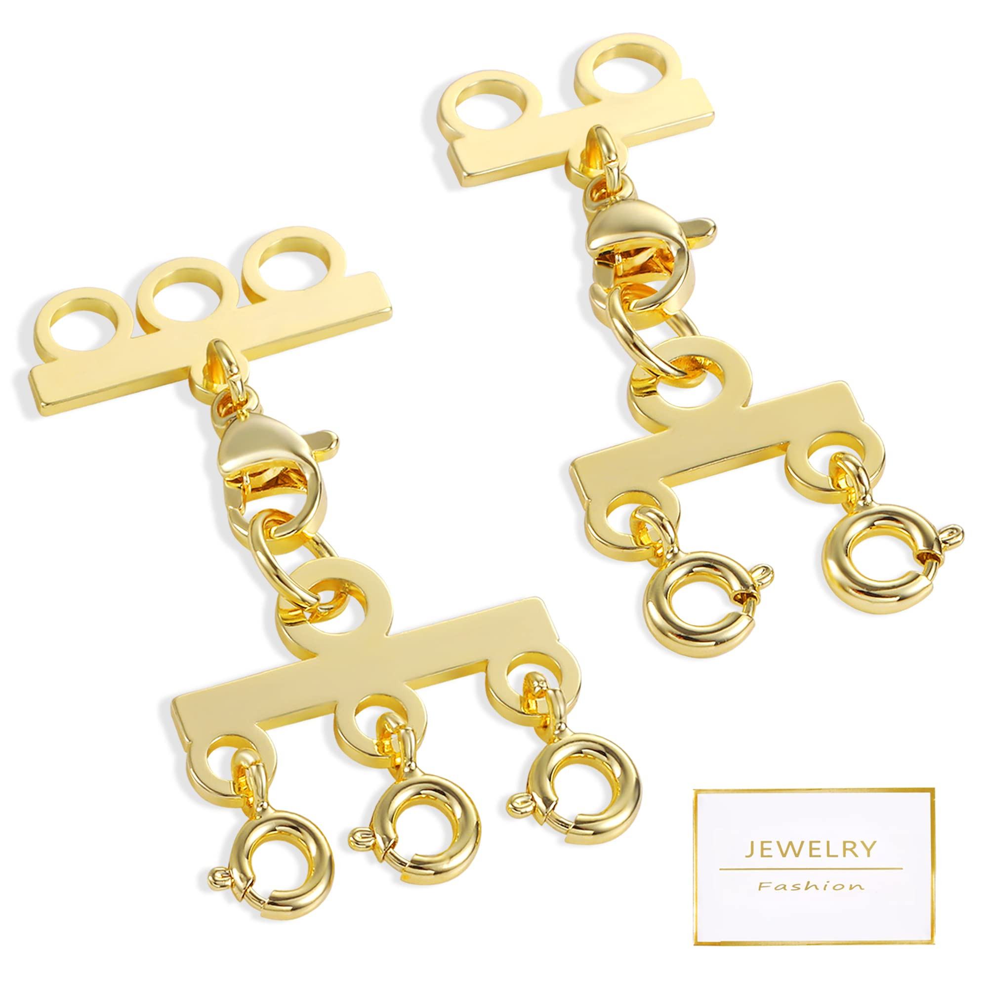 Necklace Layering Clasps 14K Gold Necklace Separator for Layering Connectors for Multiple Necklac... | Amazon (US)